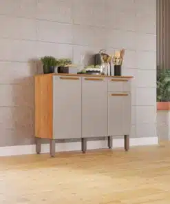 Balcão de Cozinha Madri 1,05m - Cinamomo/Off White
