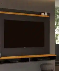 Painel Davos 55" - Preto/Cedro