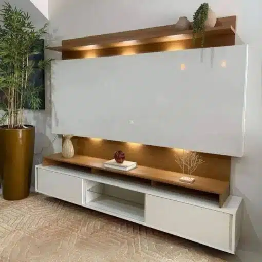 Estante Home até 65" Vera TB113L Off White/Freijó – DALLA COSTA - Imagem 7