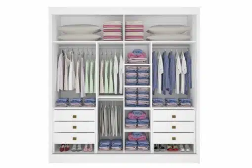 Guarda-Roupa 2 Portas Titanium 2,20 m Branco - D'DORO MÓVEIS - Imagem 3