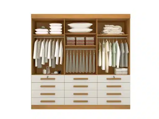 Guarda-Roupa 6 Portas Mônaco 2,40 m Branco - D'DORO MÓVEIS - Imagem 5