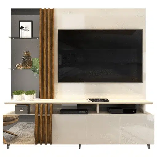 Painel + Bancada até 55" Donna Off White/Demolição - DJ MÓVEIS - Imagem 5