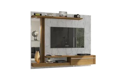 Painel até 55" Denver Carrara/Cinamono – BECHARA - Imagem 2