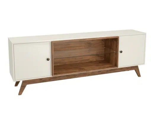 Rack até 60" Thor R418 Off White/Freijó - DALLA COSTA - Imagem 3