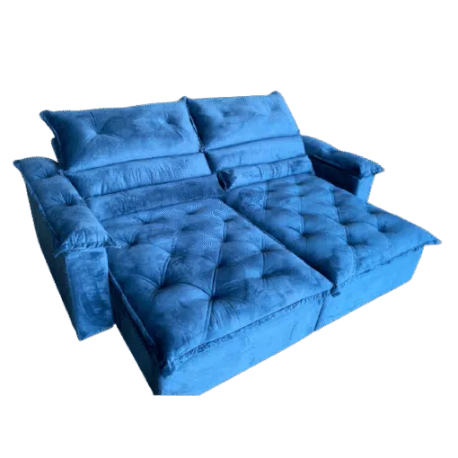Sofá Retrátil e Reclinável Agata 240 Azul - IMPÉRIO ESTOFADOS - Imagem 3