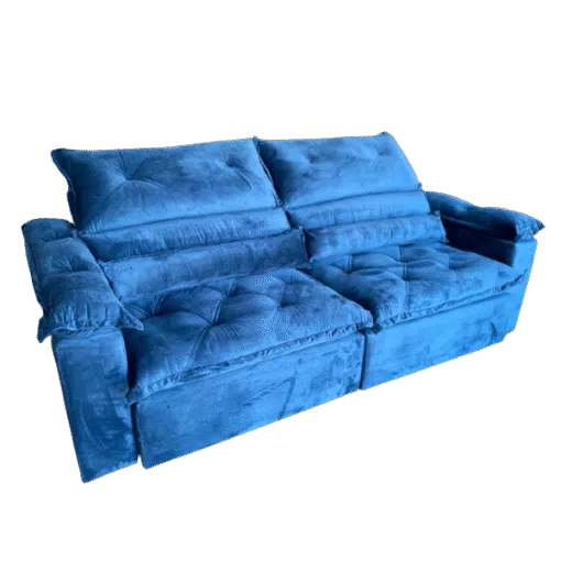 Sofá Retrátil e Reclinável Agata 240 Azul - IMPÉRIO ESTOFADOS - Imagem 2