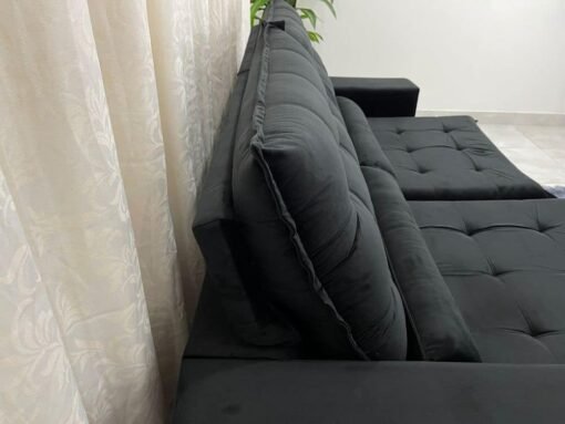 Sofá Retrátil Reclinável Small 2.30m - Preto Veludão - Imagem 2