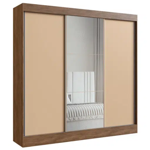Guarda-Roupa 3 Portas Michigan 89333 2,30 m Castanho/Nude – DORIPEL - Imagem 2