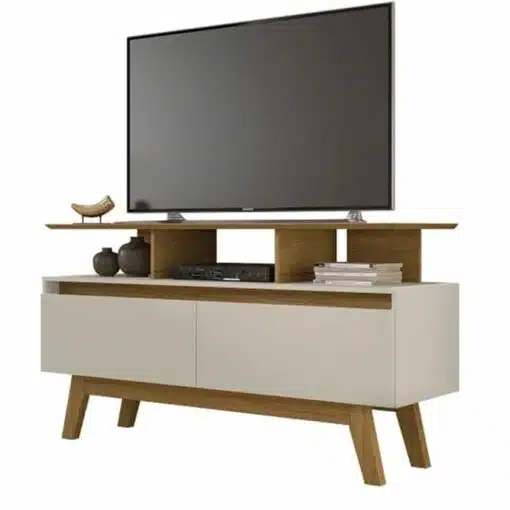 Rack Bancada Rubi Cinamomo/Off TV até 50 Polegadas Larg. 1.20m - Bechara - Imagem 4