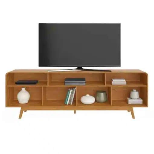 Rack Bancada Cristal Candian Cinamomo/Off TV até 70 Polegadas Larg. 2.00m - JCM - Imagem 2