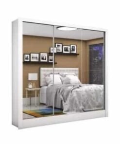 Guarda-Roupa Dubai Premium c/ espelho 3 portas e 3 gavetas - Branco