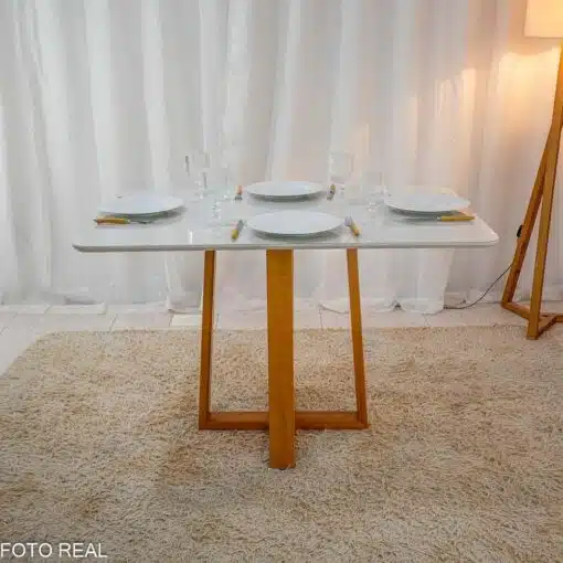 Mesa Pedro Mel Vidro OFF 120×80 4 Cadeiras Genova Veludo Prata 514 Madeira Maciça Art Assento - Entregue Montada - Imagem 6