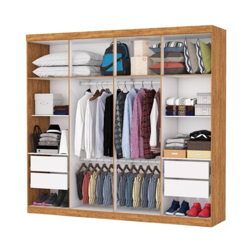 Guarda-Roupa Rubi 8 Portas e 4 Gavetas - Cinamomo - Imagem 3