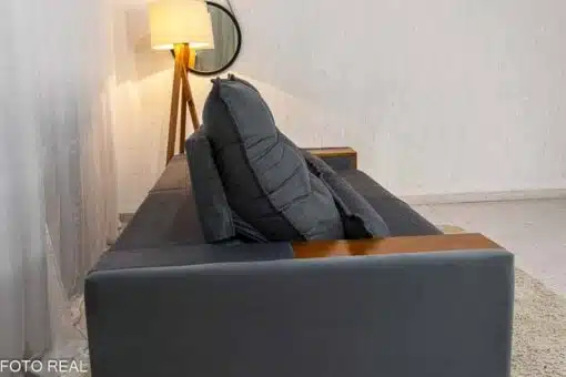 Sofá Retrátil Reclinável Gênova 2.50m Veludo Cinza 814  - Molas Ensacadas - Imagem 8