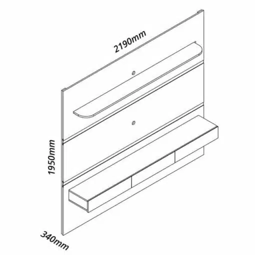 Home Royal C/Led Off e Nicho 100% MDF TV até 85 Polegadas Larg. 2.19m - Gelius - Imagem 5