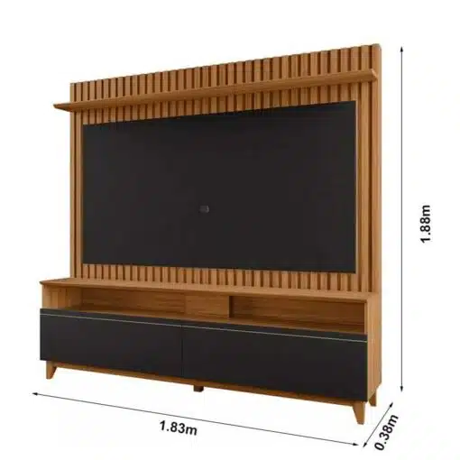 Home NT 1340 Freijó/Preto Ripado TV até 65 Polegadas Larg. 1.83m - Notável - Imagem 5