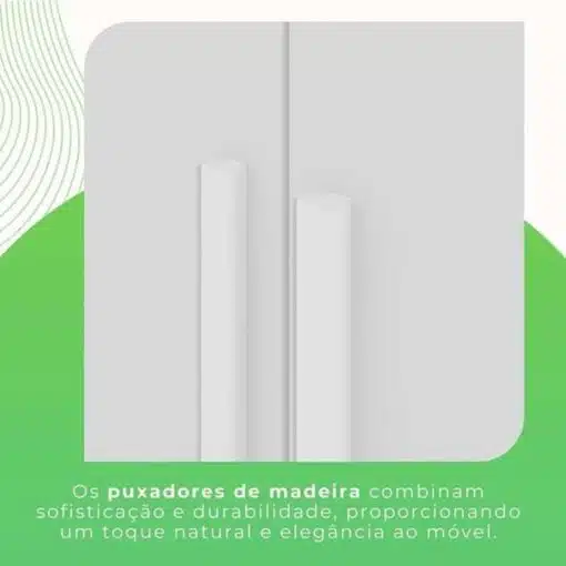 Roupeiro Solteiro Estrela Branco 6 Portas 2 Gavetas C/Pés Larg. 1.50m - Sallêto - Imagem 5