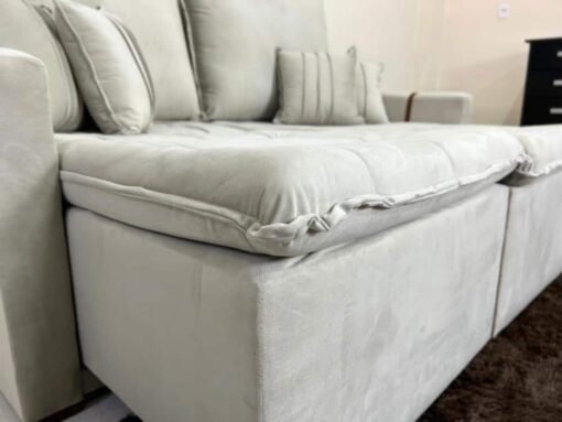 Sofá Cama Chicago Plus 1.80m - Bege Veludo - Imagem 7