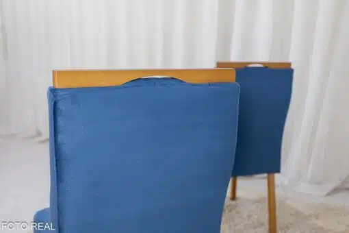 2 Cadeiras Lisboa Veludo Azul 503 Madeira Maciça Art Assento - Entregue Montada - Imagem 3