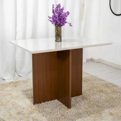 Mesa Jantar Helo 120×90 Tampo MDF Vidro Off Poliman