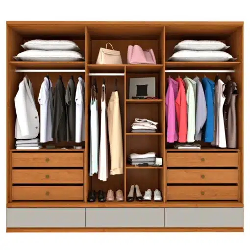 Guarda-Roupa 6 Portas Esparta/Lacônia 2,70 m Cinamono/Off White - TCIL - Imagem 3