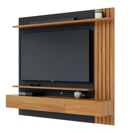 Home Suspenso Juriti Larg. 1.80m para TV até 70 Polegadas Noce Milano/Preto Colibri - Imagem 8
