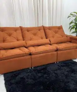 Sofá Retrátil Reclinável Brasão 2.70m- Terracota Veludo