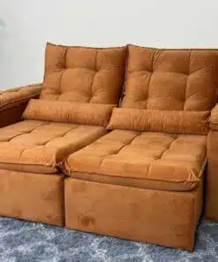 Sofá Retrátil Reclinável Atenas 2.00m - Terracota Veludo
