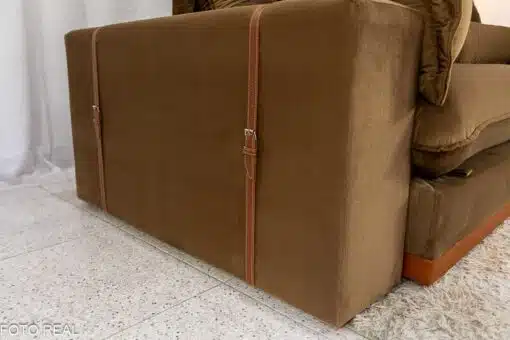 Sofá Retrátil Reclinável Toronto 2.50m Veludo Bege 4056 - Molas Ensacadas - Imagem 8