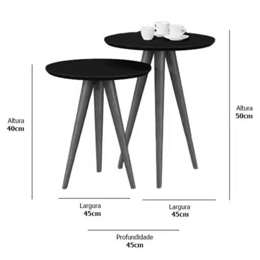 Conjunto Mesa de Apoio 8003 Luxo Nature JB Bechara - Imagem 2