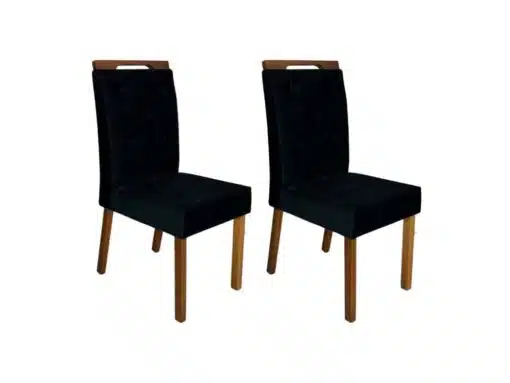 Conjunto Cadeiras Jasmim 2 unidades - Cinamomo/Preto