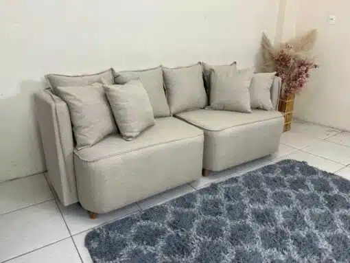 Sofá Orgânico Opel 2.00m - Linho Bege - Imagem 4