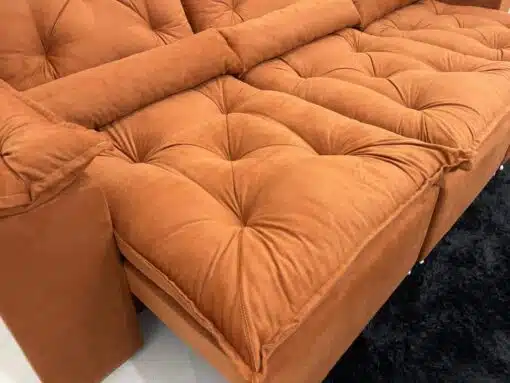 Sofá Retrátil Reclinável Brasão 2.70m- Terracota Veludo - Imagem 7