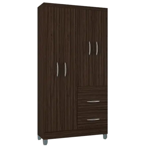 Guarda-Roupa 4 Portas Milão 0,91 m Chocolate - POQUEMA - Imagem 2