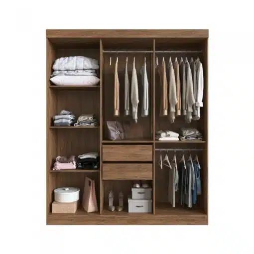 Guarda-Roupa 6 Portas Reflecta San Diego 26900 1,80 m Castanho – DORIPEL - Imagem 3
