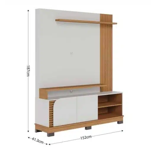 Home Jurerê Off/Freijó Para TV até 65 Polegadas Larg. 1.50m - Colibri - Imagem 2