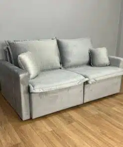 Sofá Cama Retrátil Reclinável Positano 1.80m Mod.80 - Prata Veludo