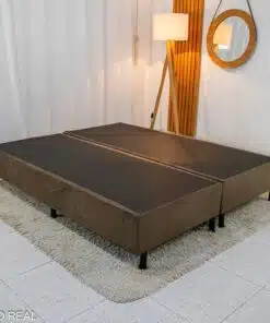 Box Queen Sued Marrom 158x198x37 - Nosso Sonho
