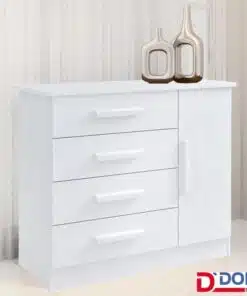 Cômoda Firenze Branco 4 Gavetas e Sapateira Larg. 1.10m - D Doro