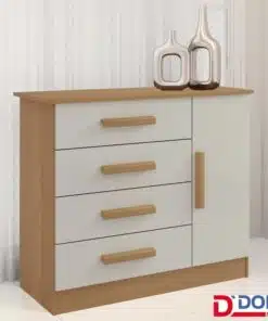 Cômoda Firenze Cinamomo/Off 4 Gavetas e Sapateira Larg. 1.10m - D Doro