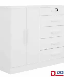 Cômoda New Athos Branco 5 Gavetas e Sapateira Larg. 1.36m - D Doro