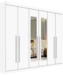 Guarda-Roupa Da Vinci Plus c/ espelho 6 portas e 6 gavetas - Branco