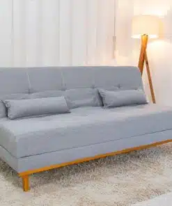 Sofá Cama Madrid larg. 1.80m Molas Bonnel Linho Cinza 2275