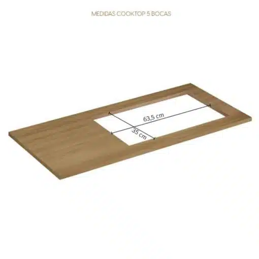 Balcão Cronus Cooktop 5 Bocas - Branco - Imagem 3