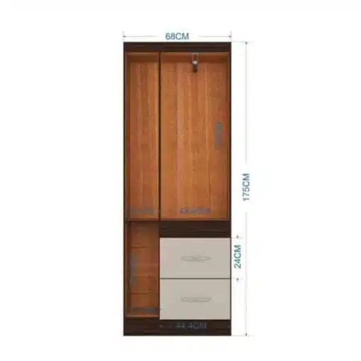Guarda-Roupa 4 Portas Milão 0,91 m Chocolate/Off White - POQUEMA - Imagem 4