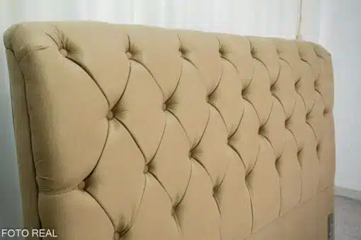 Cabeceira Queen Lavínia Veludo Bege Larg. 1.60m - Imagem 2