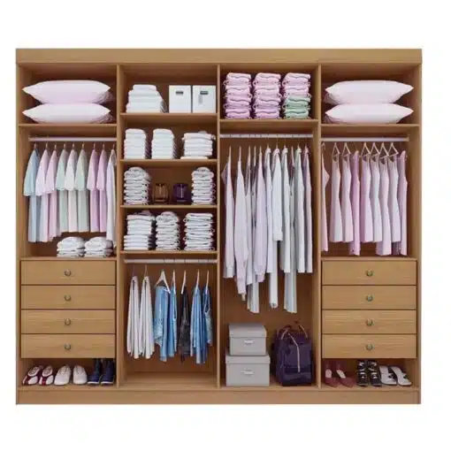 Roupeiro Casal Daymond Cinamomo 8 Portas 8 Gavetas 100% MDF Larg. 2.75m  - D Doro - Imagem 4