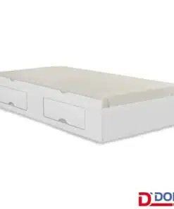 Cama Auxiliar Solteiro 2 Gavetas Branca 93x188x33 - D Doro