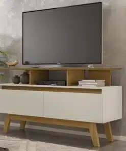 Rack Bancada Rubi Cinamomo/Off TV até 50 Polegadas Larg. 1.20m - Bechara