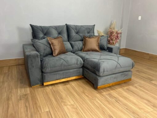 Sofá Retrátil e Reclinável Gran Bello 2.00m - Cinza Veludo - Imagem 8